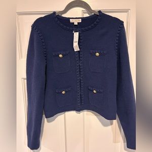 J. Crew Odette sweater lady jacket in cotton-blend bouclé - Navy